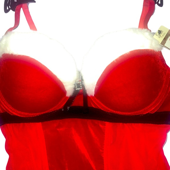 NEW Festive Sexy Bodysuit with Garters - Picture 7 of 7